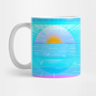 Turquoise Aesthetic, Pink Striped Sunrise Mug